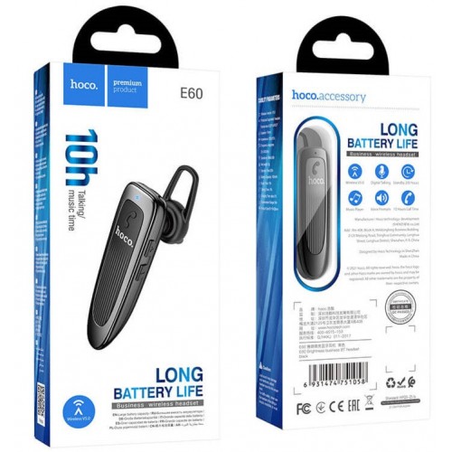Bluetooth гарнітура Hoco E60 black