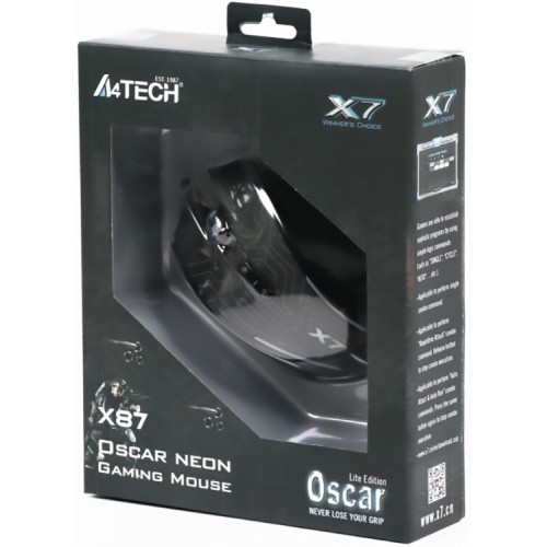 Мышь A4Tech X87 Maze Oscar Neon, USB