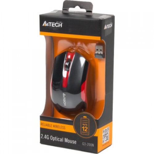 Мышь A4Tech G3-200N black/red