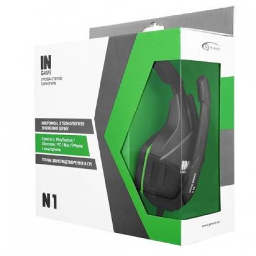 Навушники GEMIX N1 black/green Gaming