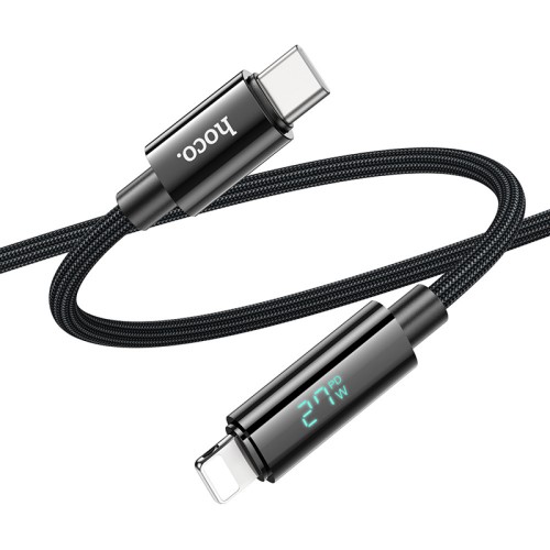 USB кабель Hoco U125 LCD Type-C to Lightning black