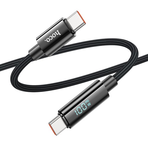 USB кабель Hoco U125 LCD Type-C to Type-C 100W black