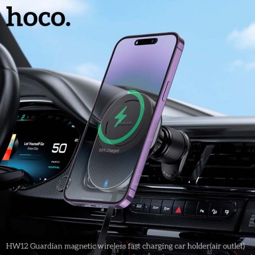 Тримач Hoco HW12 MagSafe Wireless Charging 15W black