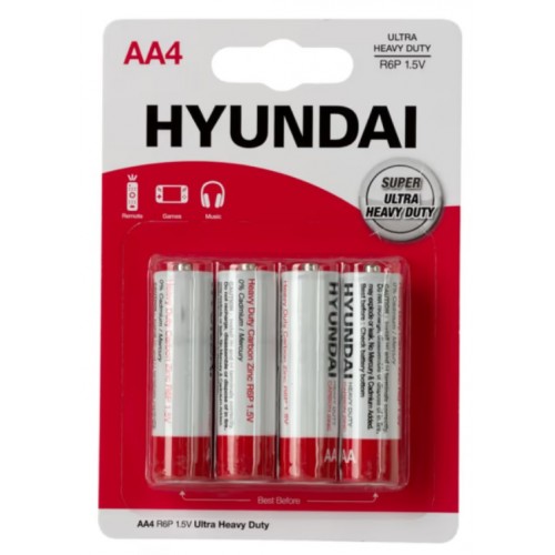Батарейка AA Hyundai Heavy Duty R6, блистер, 1x4шт.