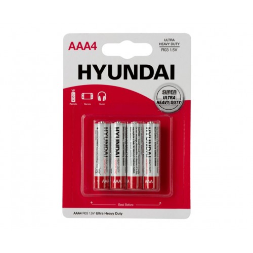 Батарейка ААА Hyundai Heavy Duty R03, блистер, 1x4шт.