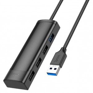 USB-хаб Hoco HB41 4in1 (USB to 3xUSB2.0 + USB3.0) 1.2m. black