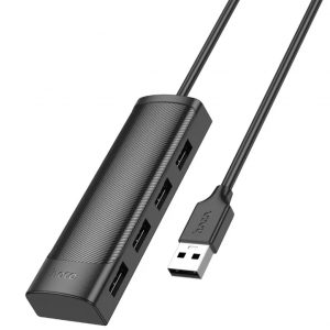 USB-хаб Hoco HB41 4in1 (USB to 4xUSB2.0) 1.2m. black