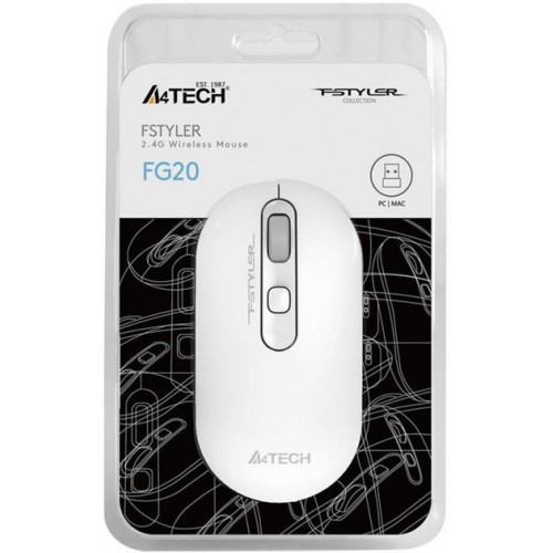 Мышь беспроводная A4Tech FG20 Fstyler white
