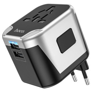Сетевое зарядное устройство Hoco AC5 (USB 2.4A/EU/UK/US/AUS) black