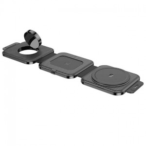 Беспроводное зарядное устройство Hoco CQ4 3in1 Magnetic Wireless Fast Charger 15W black