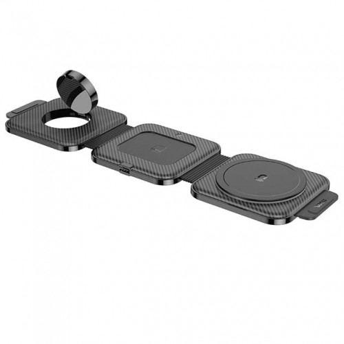Беспроводное зарядное устройство Hoco CQ4 3in1 Magnetic Wireless Fast Charger 15W black