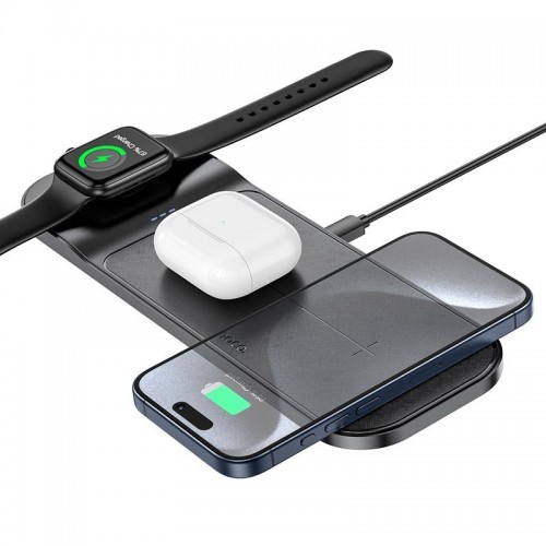 Беспроводное зарядное устройство Hoco CQ5 3in1 Wireless Fast Charger 22.5W black