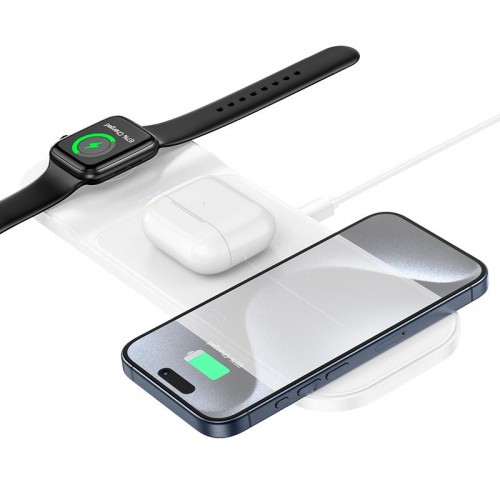Беспроводное зарядное устройство Hoco CQ5 3in1 Wireless Fast Charger 22.5W white