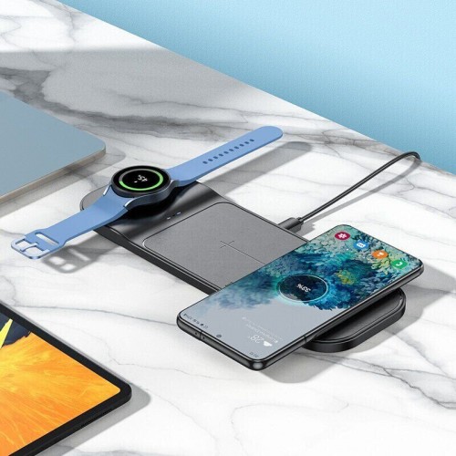 Бездротовий зарядний пристрій Hoco CQ6 3in1 Wireless Fast Charger 23W black
