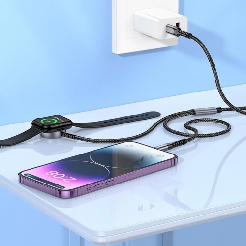 Зарядное беспроводное устройство Hoco CW54 2in1 Wireless Charger for Apple Watch white