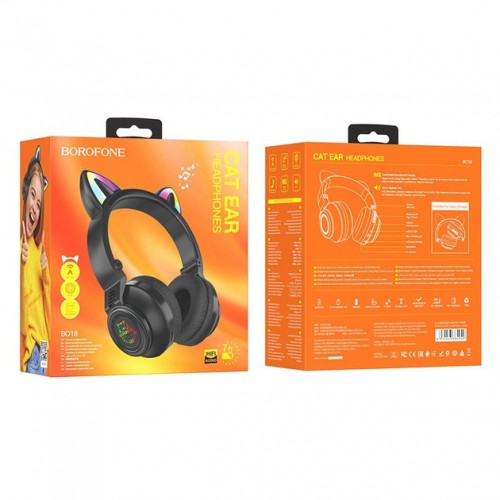 Навушники Borofone BO18 Bluetooth Cat Ear Black