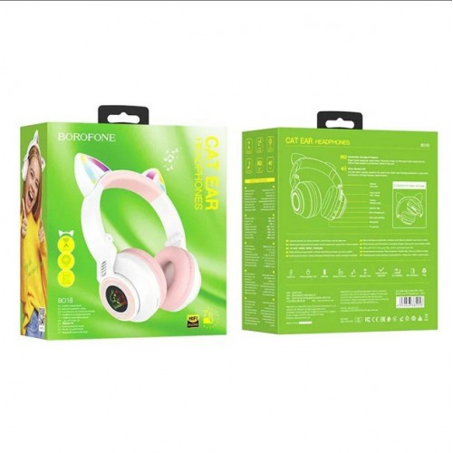 Навушники Borofone BO18 Bluetooth Cat Ear White
