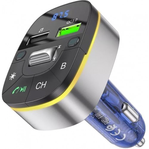 FM-трансмиттер Hoco E71 Bluetooth FM Launcher QC3.0 blue