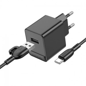 Сетевое зарядное устройство Borofone BAS11A Type-C (USB 2.1A/Cable Type-C) black