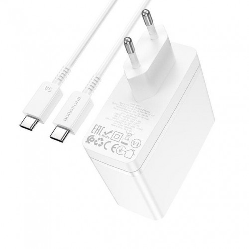 Сетевое зарядное устройство Borofone BN11 PD+QC3.0 Type-C (USB, 2xType-C, 100W/Cable Type-C to Type-C) white