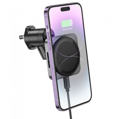 Держатель Hoco HW15 MagSafe Wireless Charging 15W grey
