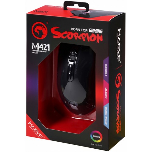 Мышь игровая Marvo M421 Multi-LED Black