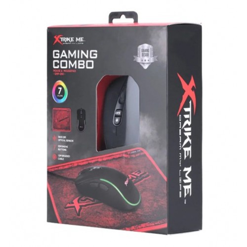 Мышь игровая Xtrike ME GMP-290 Multi-LED Black (с ковриком)