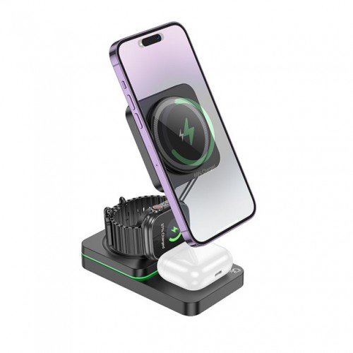 БЗУ Hoco CQ10 3in1 Wireless Fast Charger 15W black