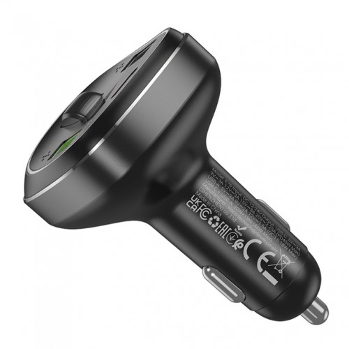 FM-трансмиттер Hoco E76 PD+QC3.0 (АЗУ 2xUSB, Type-C, 48W) black