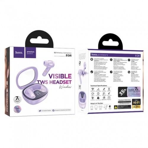 Наушники Hoco EQ6 (TWS) Violet
