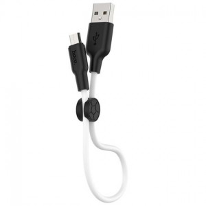 USB кабель Hoco X21 Plus Silicone MicroUSB 0.25m. black/white