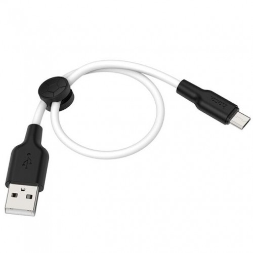 USB кабель Hoco X21 Plus Silicone MicroUSB 0.25m. black/white