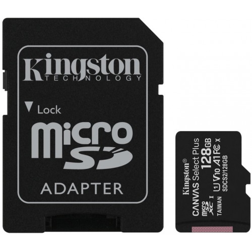 Карта памяти MicroSDXC 128Gb Kingston Canvas Select Plus Class 10 A1 UHS-I (адаптер SD)