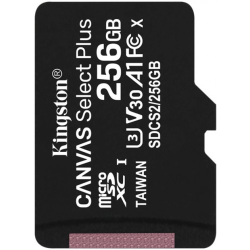 Карта памяти MicroSDXC 256Gb Kingston Canvas Select Plus Class 10 A1 UHS-I (card only)