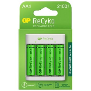 Зарядное устройство GP E411 210AAHCN-2B4 +4*AA2100 USB Charge