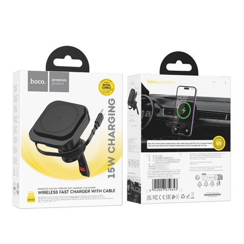 Тримач Hoco HW23 Wireless Charging 15W black