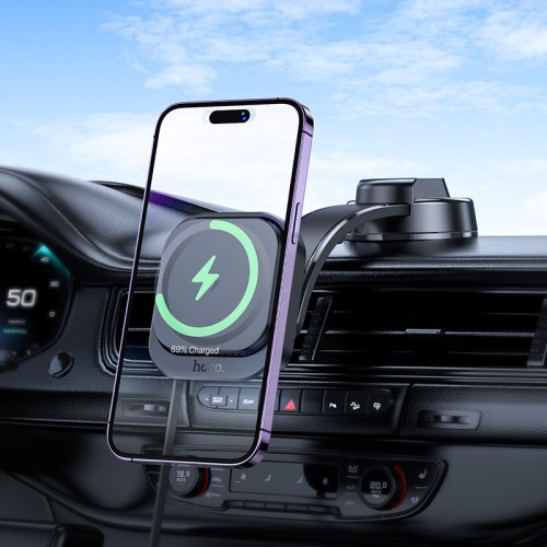 Держатель Hoco HW24 Wireless Charging 15W black