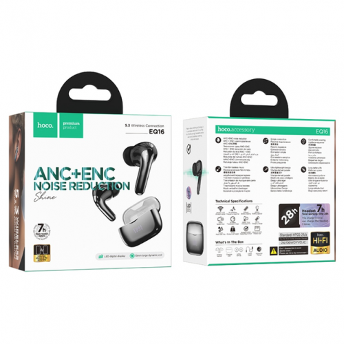 Наушники Hoco EQ16 (TWS) ANC+ENC Black