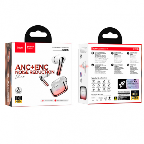 Наушники Hoco EQ16 (TWS) ANC+ENC Red