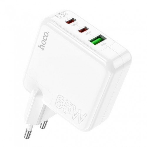 Мережевий зарядний пристрій Hoco C115A PD+QC3.0 (USB, Type-C, 65W) White