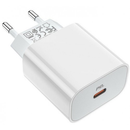 Сетевое зарядное устройство Hoco C76A Plus PD Lightning (Type-C, 20W/Cable Type-C to Lightning) White