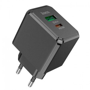 Мережевий зарядний пристрій Hoco CS14A PD+QC3.0 (USB, Type-C, 20W) Black