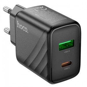 Сетевое зарядное устройство Hoco CS23A PD+QC3.0 (USB, Type-C, 30W) Black