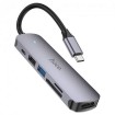 USB-хаб Hoco HB28 (Type-C to USB2.0, USB3.0, HDMI, SD, TF, PD) Grey