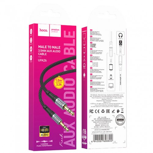 Кабель AUX Hoco UPA26 1m. Black