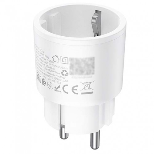Перехідник для розеток Hoco AC16 Розумна розетка Wi-Fi/2.4GHz з таймером White