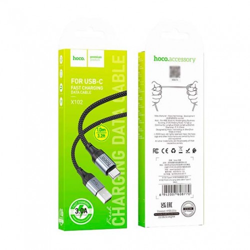 Кабель Hoco X102 USB to Type-C Black