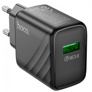 Сетевое зарядное устройство Hoco CS21A QC3.0 (USB 3A, 18W) Black