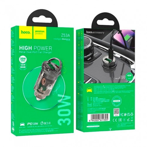 АЗУ Hoco Z53A PD+QC3.0 (USB, Type-C, 30W) Black