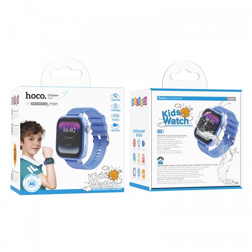 Дитячий cмарт-годинник Hoco Y101 (4G, SIM, WIFI, GPS) Blue